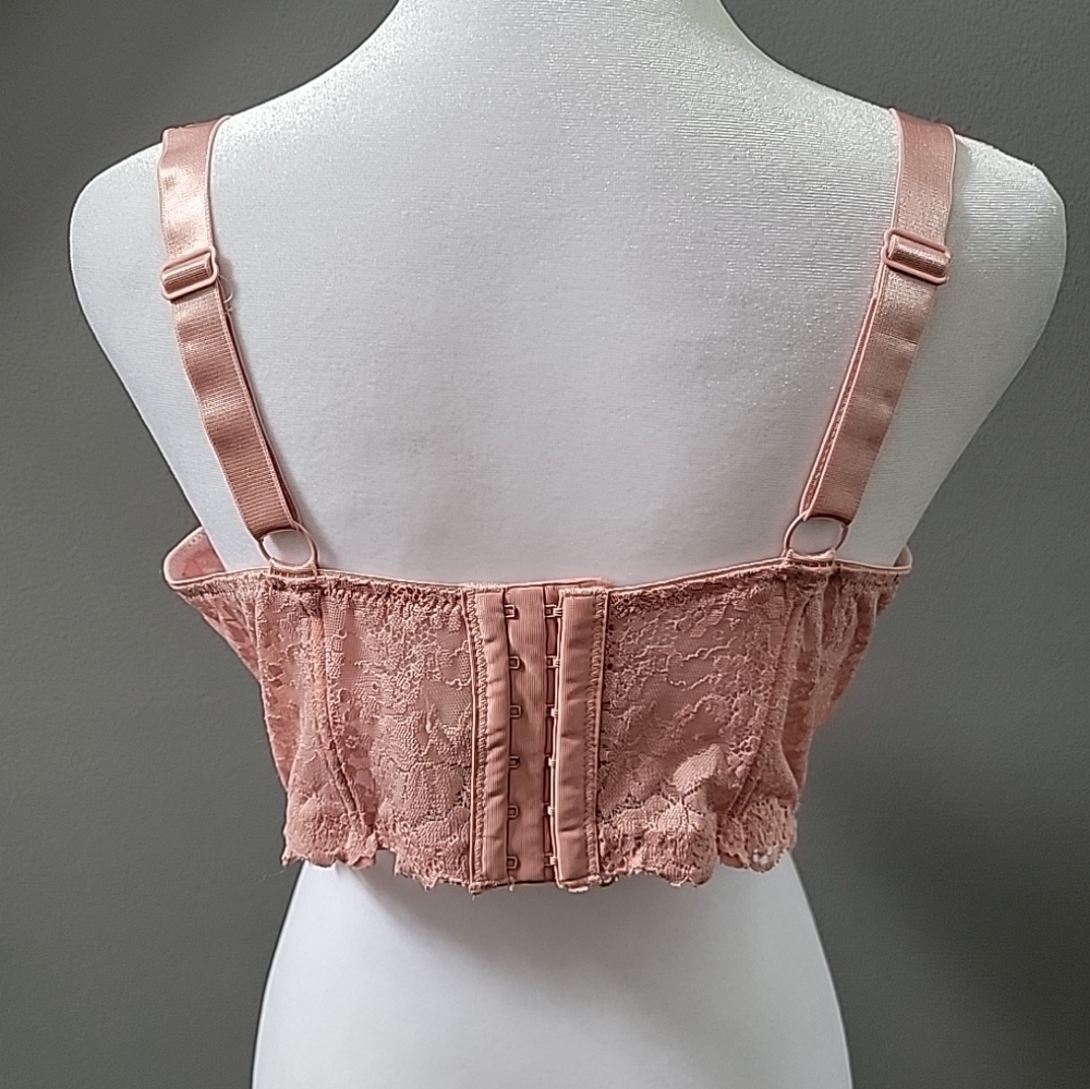 Honeydew Bra 40D Pink Lace Padded Underwire Adjustable Clasp And Strap - Picture 3 of 4